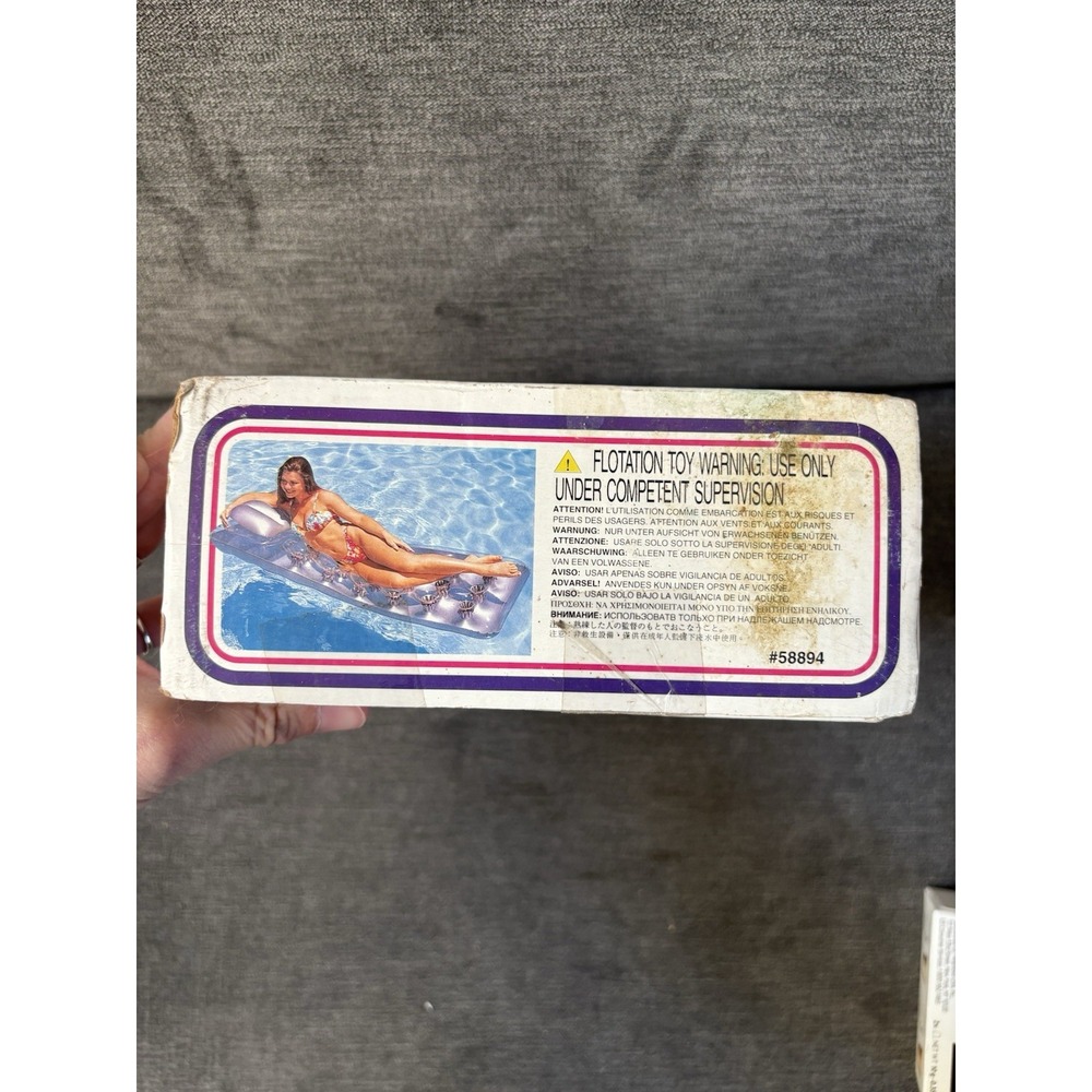 VTG 1985 INTEX Wet Set 18 Pocket Sun-Tanner Inflatable Lounge Mattress 76X29 NEW - Picture 6 of 7